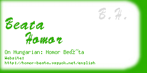 beata homor business card